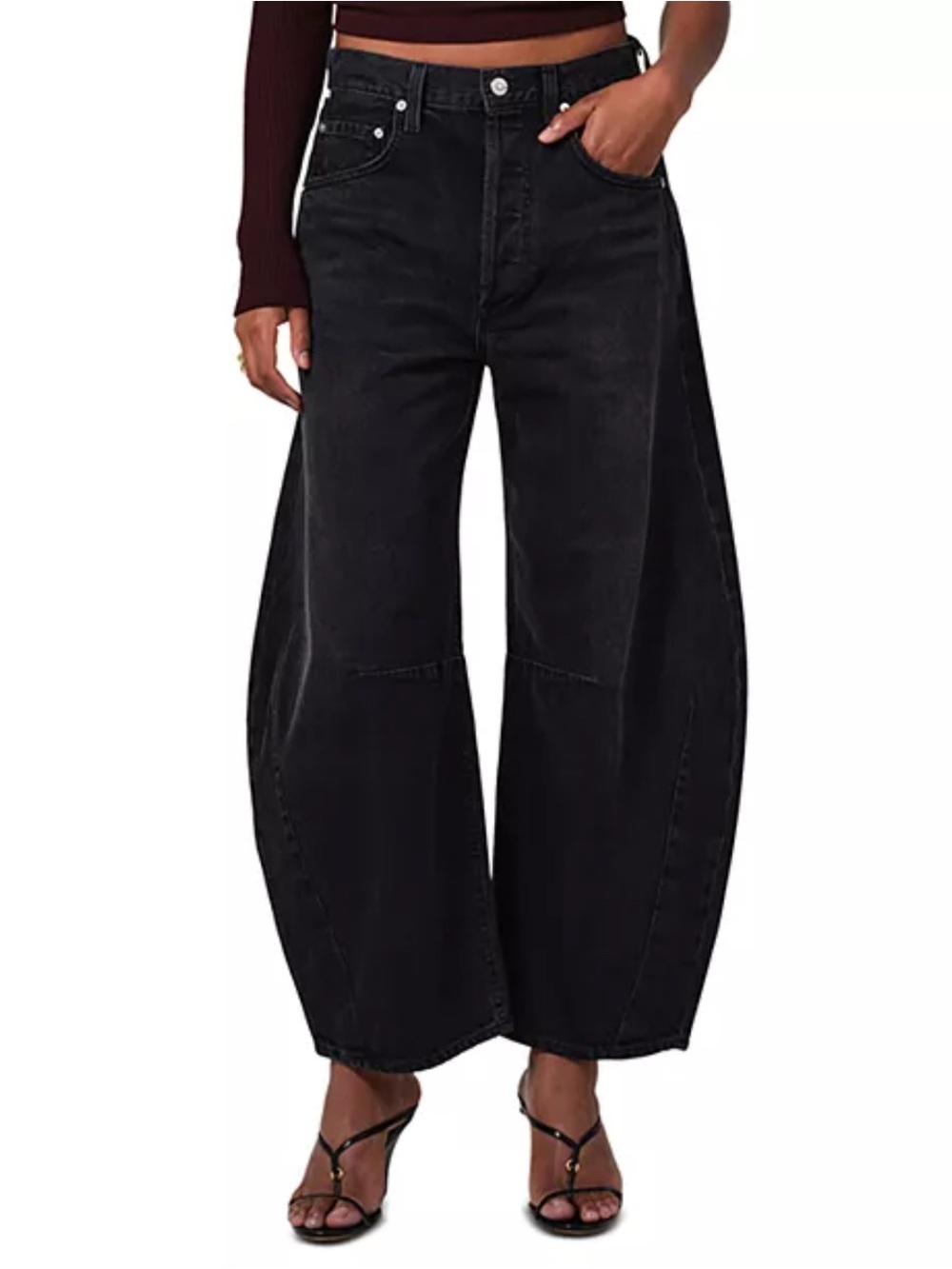 Citizens of Humanity Horseshoe Barrel Leg Jeans Andreas Black Size 30
